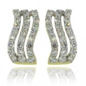 Designer Earrings with Certified Diamonds in 18k Yellow Gold - ER0164P